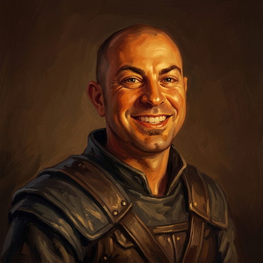 Painted fantasy-style portrait of Chuck Temple